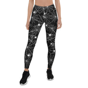 Aegis Fox Spider Web Leggings - Halloween Gothic Design