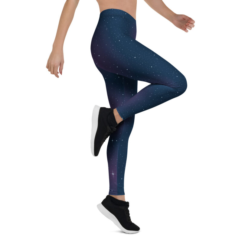 Aegis Fox Galaxy Athletic Leggings - Cosmic Starry Night Pattern, 4-Way Stretch Compression Workout Leggings for Women with Microfiber Technology - Image 7