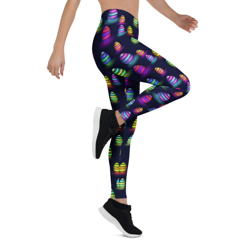 Aegis Fox Neon Glow Abstract Stripe Leggings - Athletic Performance Wear - Vibrant Microfiber Fabric - Image 7